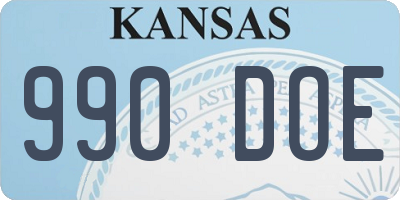 KS license plate 990DOE