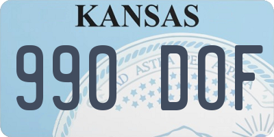 KS license plate 990DOF