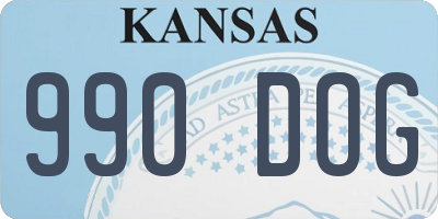KS license plate 990DOG