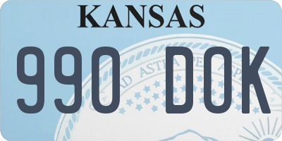 KS license plate 990DOK