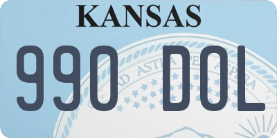 KS license plate 990DOL