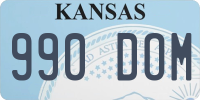 KS license plate 990DOM