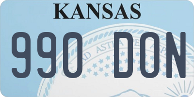 KS license plate 990DON