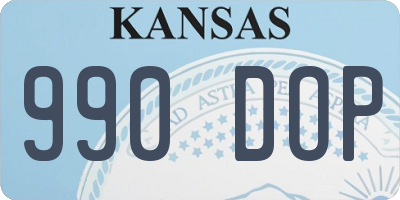 KS license plate 990DOP