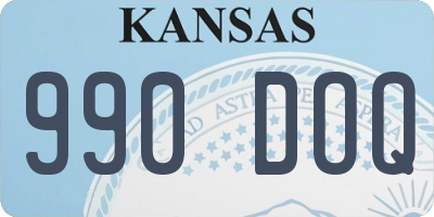 KS license plate 990DOQ