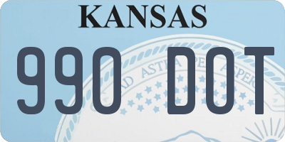KS license plate 990DOT