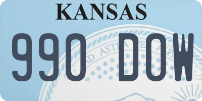 KS license plate 990DOW