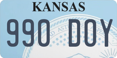 KS license plate 990DOY