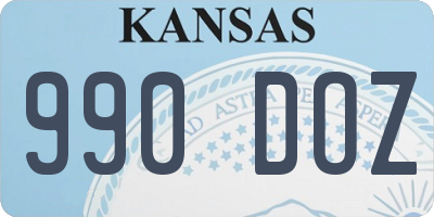 KS license plate 990DOZ