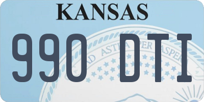 KS license plate 990DTI