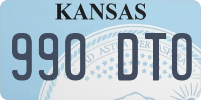 KS license plate 990DTO