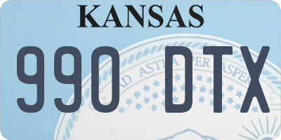 KS license plate 990DTX