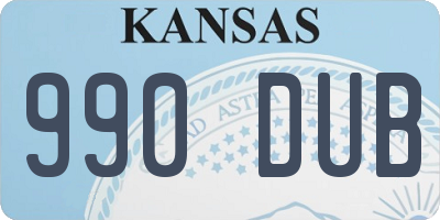 KS license plate 990DUB