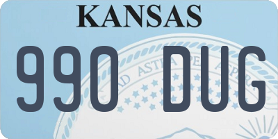 KS license plate 990DUG