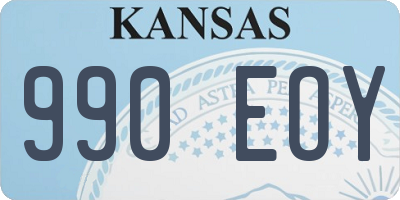 KS license plate 990EOY