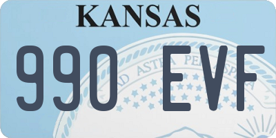 KS license plate 990EVF