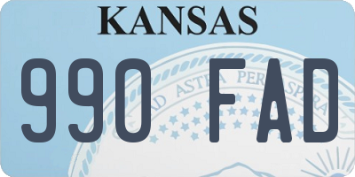 KS license plate 990FAD