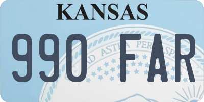 KS license plate 990FAR