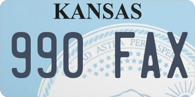 KS license plate 990FAX