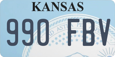 KS license plate 990FBV