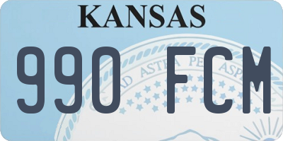 KS license plate 990FCM