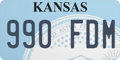 KS license plate 990FDM