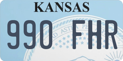 KS license plate 990FHR