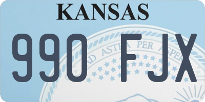 KS license plate 990FJX