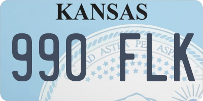 KS license plate 990FLK