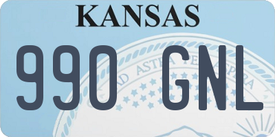 KS license plate 990GNL