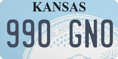 KS license plate 990GNO