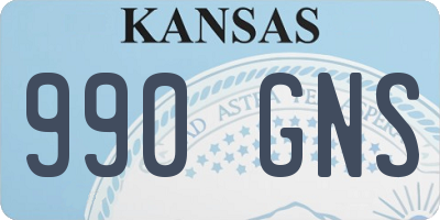KS license plate 990GNS
