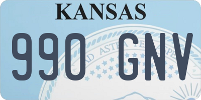 KS license plate 990GNV