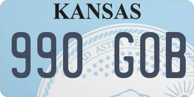 KS license plate 990GOB