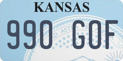 KS license plate 990GOF
