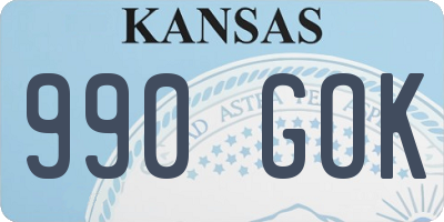 KS license plate 990GOK