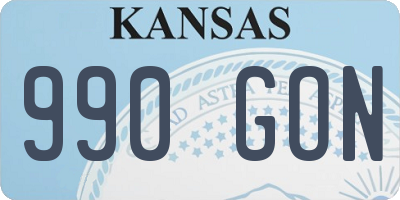 KS license plate 990GON