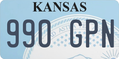 KS license plate 990GPN
