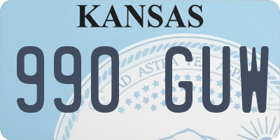 KS license plate 990GUW