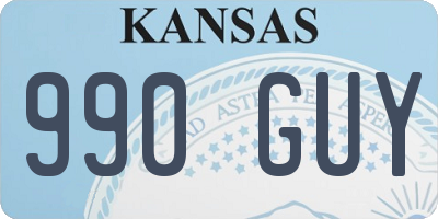 KS license plate 990GUY