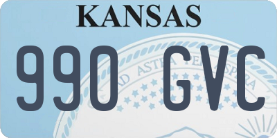 KS license plate 990GVC