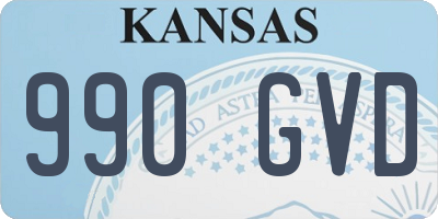KS license plate 990GVD