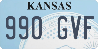 KS license plate 990GVF