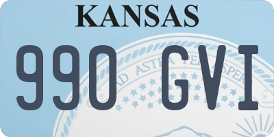 KS license plate 990GVI