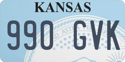 KS license plate 990GVK