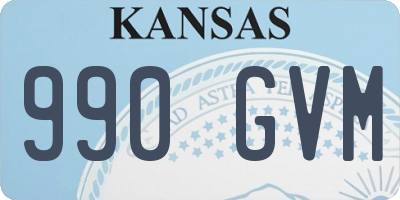 KS license plate 990GVM