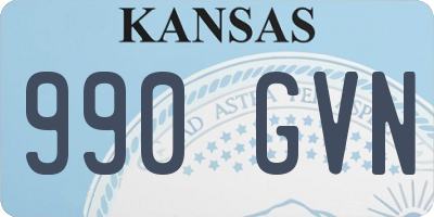 KS license plate 990GVN