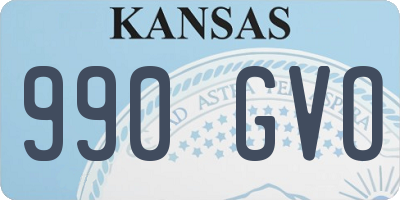 KS license plate 990GVO