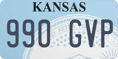 KS license plate 990GVP