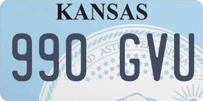 KS license plate 990GVU